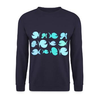 Fish, South Seas, Sea, Maritime, Mediterranean Croatia - Unisex Sweatshirt - navy - Front - Alina (178cm) & Michal (187cm)