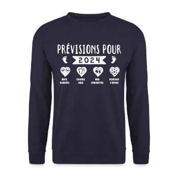Prévisions pour 2024,future mama,futur papa,père - Sweat-shirt Unisexe - marine - Devant - Alina (178cm) & Michal (187cm)