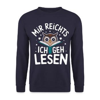 Night Owl Owl Owl Bird - Unisex Sweatshirt - navy - Front - Alina (178cm) & Michal (187cm)