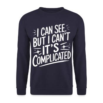 Blinde Blindheit Sehbehinderte Menschen - Unisex Pullover - Navy - Vorne - Alina (178cm) & Michal (187cm)
