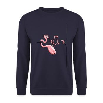 oiseau animal Flamingo paresseux cadeau frais - Sweat-shirt Unisexe - marine - Devant - Alina (178cm) & Michal (187cm)