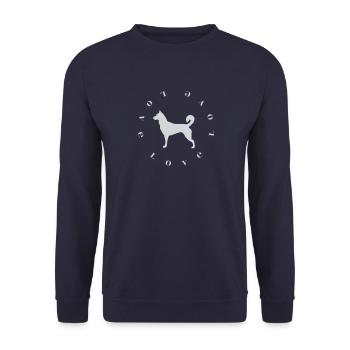 Husky Siberian Alaskan Sled Dog Gift - Unisex Sweatshirt - navy - Front - Alina (178cm) & Michal (187cm)