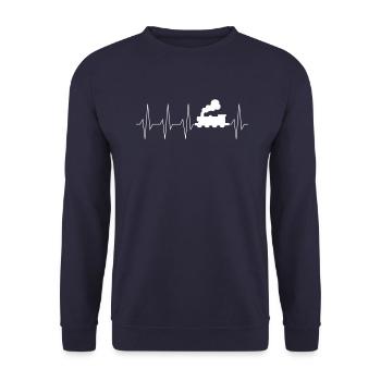 Modèle miniature modèle ferroviaire Lok cadeau - Sweat-shirt Unisexe - marine - Devant - Alina (178cm) & Michal (187cm)