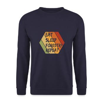 Forestry forestry worker making wood gift - Unisex Sweatshirt - navy - Front - Alina (178cm) & Michal (187cm)