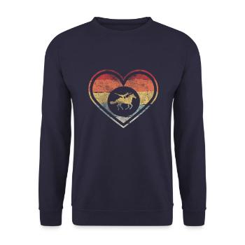 Voltigieren Voltage Vaulting Gift - Unisex Sweatshirt - navy - Front - Alina (178cm) & Michal (187cm)