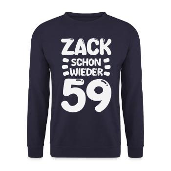 Zack 59 again! Birthday - Unisex Sweatshirt - navy - Front - Alina (178cm) & Michal (187cm)