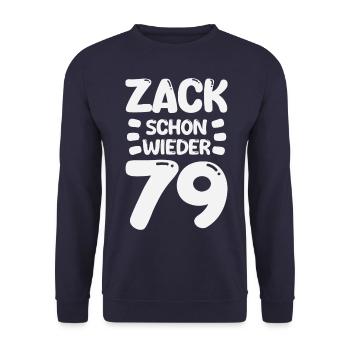 Zack 79 again! Birthday - Unisex Sweatshirt - navy - Front - Alina (178cm) & Michal (187cm)