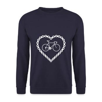 Vélo coeur chaîne vélo - Sweat-shirt Unisexe - marine - Devant - Alina (178cm) & Michal (187cm)