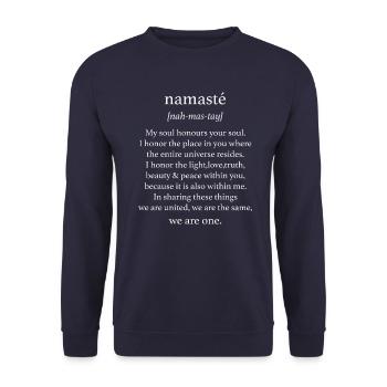Namaste - Unisex Pullover - Navy - Vorne - Alina (178cm) & Michal (187cm)
