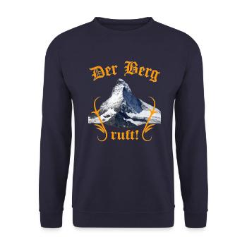 Der Berg ruft! - Unisex Pullover - Navy - Vorne - Alina (178cm) & Michal (187cm)