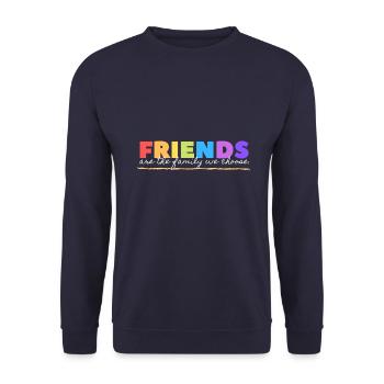 FRIENDS ARE THE FAMILY WE CHOOSE. - Unisex Pullover - Navy - Vorne - Alina (178cm) & Michal (187cm)