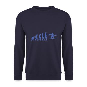 Snowboarder Evolution Silhouette Minimalist - Unisex Pullover - Navy - Vorne - Alina (178cm) & Michal (187cm)