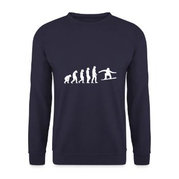 Snowboarder Evolution Silhouette Minimalist - Unisex Pullover - Navy - Vorne - Alina (178cm) & Michal (187cm)