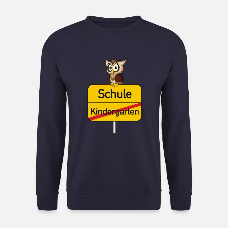 Schule Kindergarten Einschulung Eule Ortsschild - Unisex Pullover - Navy