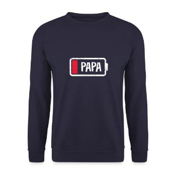 Daddy battery battery energy empty grunge - Unisex Sweatshirt - navy - Front - Alina (178cm) & Michal (187cm)
