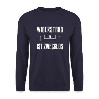 Widerstand ist zwecklos - Unisex Pullover - Navy - Vorne - Alina (178cm) & Michal (187cm)
