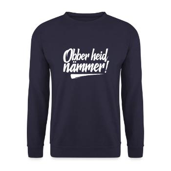 Obber heid nämmer fränkisch Franken - Unisex Pullover - Navy - Vorne - Alina (178cm) & Michal (187cm)