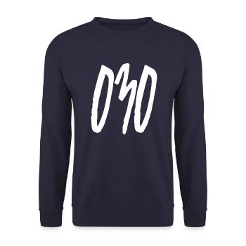030 Area code Berlin - Unisex Sweatshirt - navy - Front - Alina (178cm) & Michal (187cm)