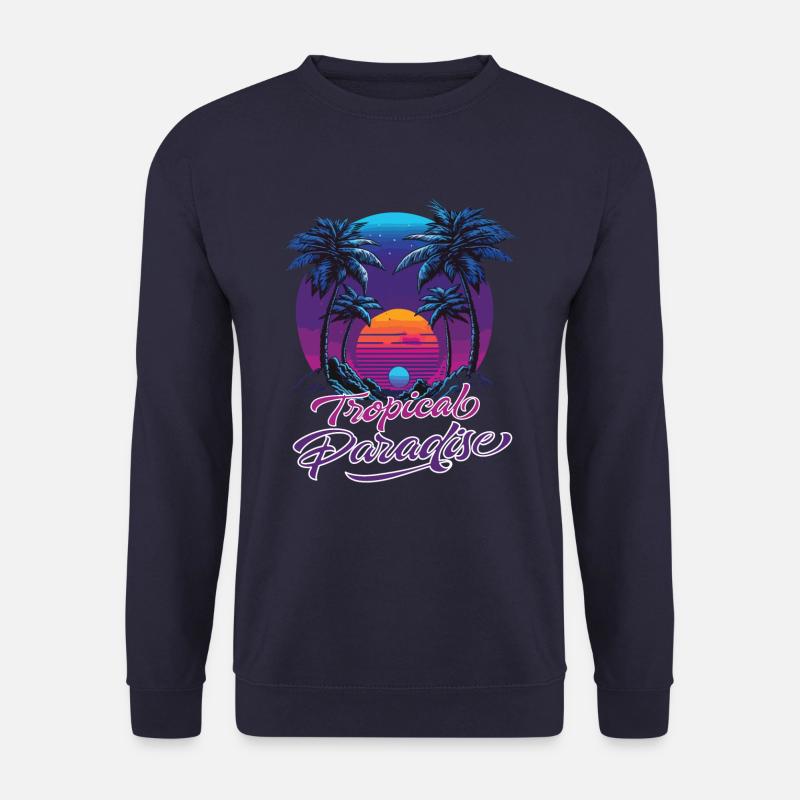 Tropical Paradise Sunset - Unisex Pullover - Navy