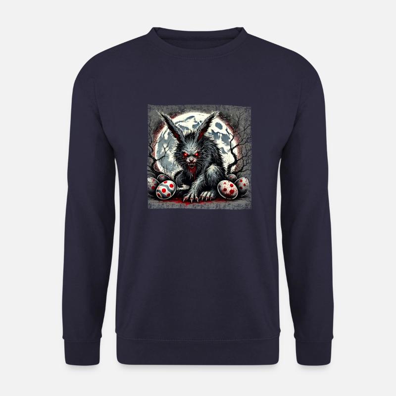 Creepy Werewolf Easter Bunny - Unisex Sweatshirt - navy