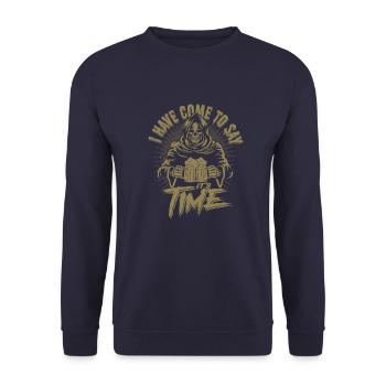 L’heure de la bière Grim Reaper est drôle - Sweat-shirt Unisexe - marine - Devant - Alina (178cm) & Michal (187cm)