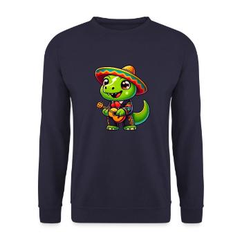 Dino Mariachi Cinco de Mayo Guitare - Sweat-shirt Unisexe - marine - Devant - Alina (178cm) & Michal (187cm)