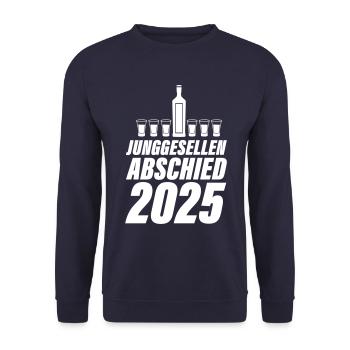 Junggesellen Abschied 2025 - Unisex Pullover - Navy - Vorne - Alina (178cm) & Michal (187cm)