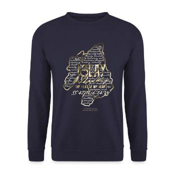 Whisky Insel Islay & Spruch Peat Of My Heart - Unisex Pullover - Navy - Vorne - Alina (178cm) & Michal (187cm)