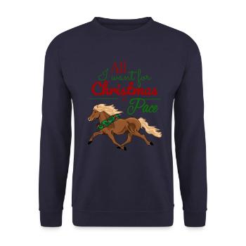 Tout ce que je veux pour Noël, c'est Pace - Fox - Sweat-shirt Unisexe - marine - Devant - Alina (178cm) & Michal (187cm)