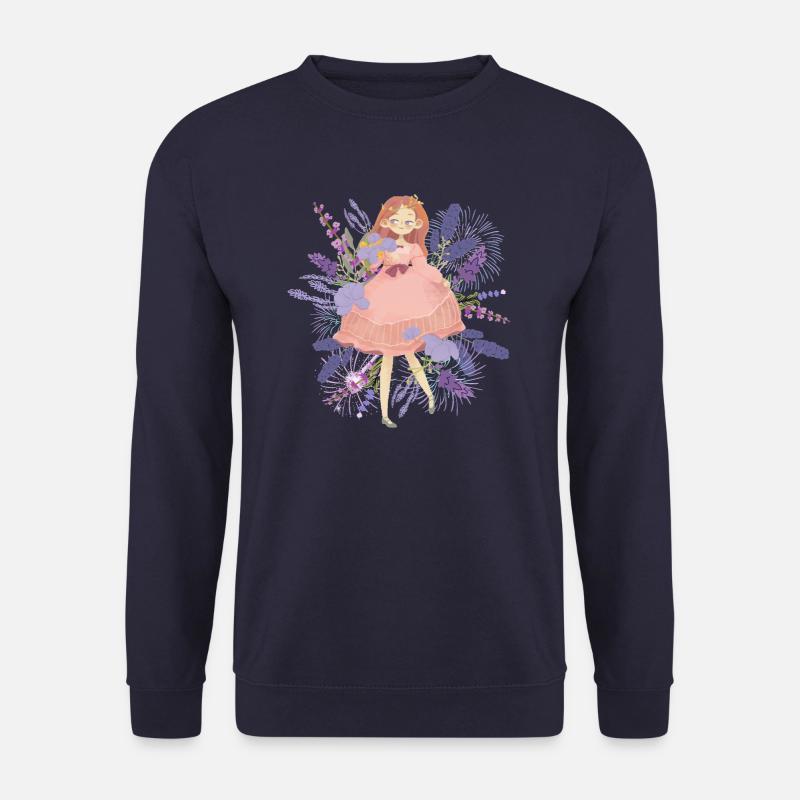 hübsches mädchen mit Lavendel - Unisex Pullover - Navy