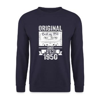 Original June 1950 72nd Birthday Gift Men - Unisex Sweatshirt - navy - Front - Alina (178cm) & Michal (187cm)