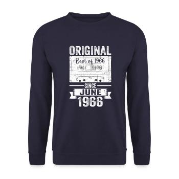 Original June 1966 56th Birthday Gift Men - Unisex Sweatshirt - navy - Front - Alina (178cm) & Michal (187cm)
