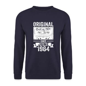 Original June 1964 58th Birthday Gift Men - Unisex Sweatshirt - navy - Front - Alina (178cm) & Michal (187cm)