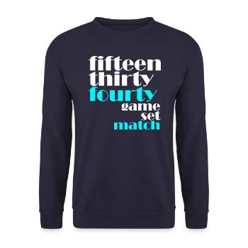 15 30 40 jeu blanc - Sweat-shirt Unisexe - marine - Devant - Alina (178cm) & Michal (187cm)