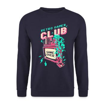 23F 0241 bk - Unisex Sweatshirt - navy - Front - Alina (178cm) & Michal (187cm)