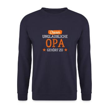 Dieser Unglaubliche Opa Gehört zu - Unisex Pullover - Navy - Vorne - Alina (178cm) & Michal (187cm)