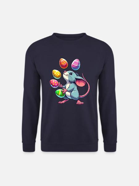 Easter Mouse & Rat Egg Juggling - Unisex Sweatshirt - navy