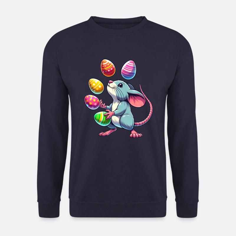 Easter Mouse & Rat Egg Juggling - Unisex Sweatshirt - navy