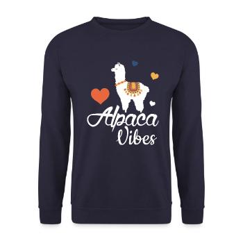 Alpaca Vibes - Unisex Pullover - Navy - Vorne - Alina (178cm) & Michal (187cm)