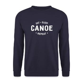Manger dormir Canoë Répéter - Pagayer - Pagayer - Canoë - Sweat-shirt Unisexe - marine - Devant - Alina (178cm) & Michal (187cm)