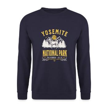 Yosemite National Park California - Unisex Sweatshirt - navy - Front - Alina (178cm) & Michal (187cm)