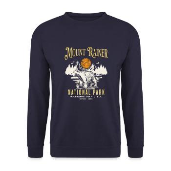 Mount Rainer National Park Since 1899 - Unisex Sweatshirt - navy - Front - Alina (178cm) & Michal (187cm)