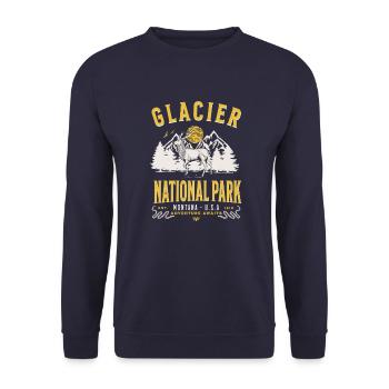 Glacier National Park Montana U.S.A - Unisex Sweatshirt - navy - Front - Alina (178cm) & Michal (187cm)