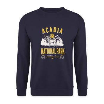 Acadia Nationnal Park since 1929 - Unisex Sweatshirt - navy - Front - Alina (178cm) & Michal (187cm)