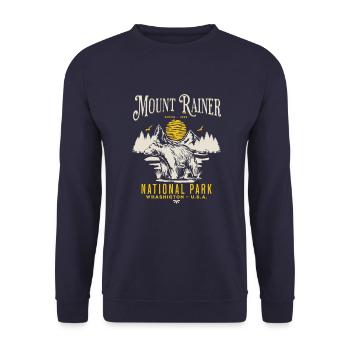 Mount Rainer National Park Vintage Landscape - Unisex Sweatshirt - navy - Front - Alina (178cm) & Michal (187cm)