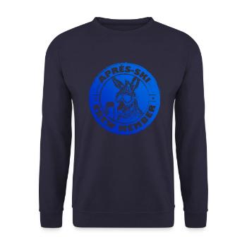 Esel Apres Ski Team Spruch - Unisex Pullover - Navy - Vorne - Alina (178cm) & Michal (187cm)