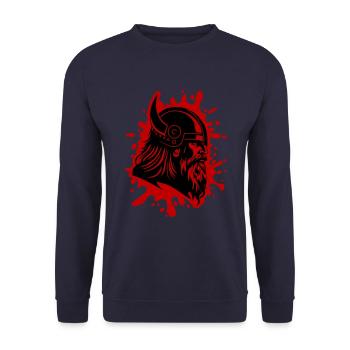 Viking Head Viking Warrior - Unisex Sweatshirt - navy - Front - Alina (178cm) & Michal (187cm)