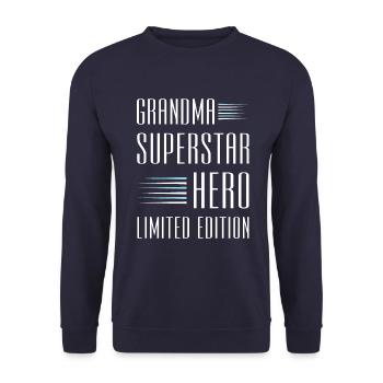 Grandma Limited Edition Saying - Unisex Sweatshirt - navy - Front - Alina (178cm) & Michal (187cm)