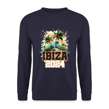 Ibiza 2024 Reisen Urlaub - Unisex Pullover - Navy - Vorne - Alina (178cm) & Michal (187cm)