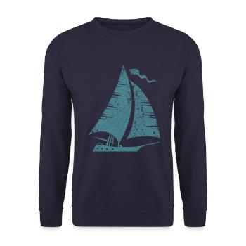 Segelboot Segeln Segler - Unisex Pullover - Navy - Vorne - Alina (178cm) & Michal (187cm)